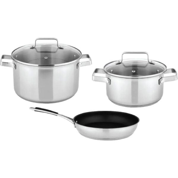 BAUMATIC 5 PIECE POT & PAN SET, STAINLESS STEEL